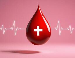 Blood drop with swiss cross on it photo