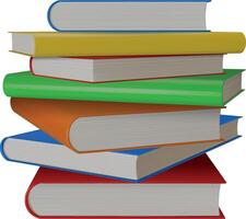 isolated stack of colorful books vector