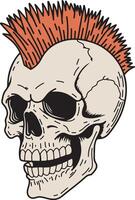 PPunk Skull with Mohawk illustration vector