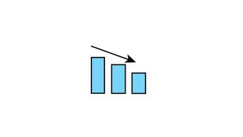 Declining Chart Animated Illustration Icon. 4k Animation With Alpha Channel And Transparent Background video
