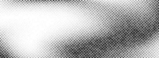 Grunge halftone gradient texture. Black weathered grit noise background. Fading gritty sand wallpaper. Retro pixelated backdrop. Anime or manga style comic overlay. Textured template surface vector