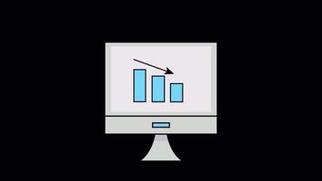 Data Analysis Animated Illustration Icon. 4k Animation With Alpha Channel And Transparent Background video