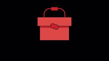 Briefcase Animated Illustration Icon. 4k Animation With Alpha Channel And Transparent Background video