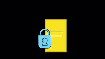 Confidential File Animated Illustration Icon. 4k Animation With Alpha Channel And Transparent Background video