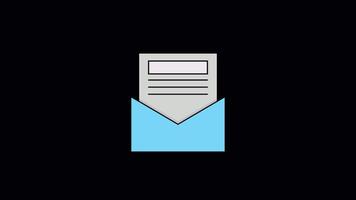 Email Notification Animated Illustration Icon. 4k Animation With Alpha Channel And Transparent Background video