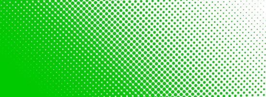 Green halftone corner gradient texture. Fading cartoon polka dot background. Dotted tilted gradation pattern. Fading comic pop art overlay backdrop. Slant frame halfton patern effect wallpaper vector