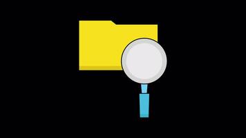 File Search Animated Illustration Icon. 4k Animation With Alpha Channel And Transparent Background video