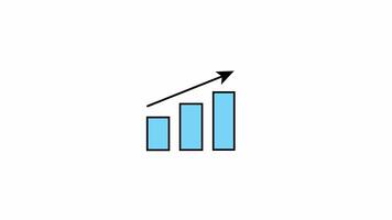 Growth Chart Animated Illustration Icon. 4k Animation With Alpha Channel And Transparent Background video