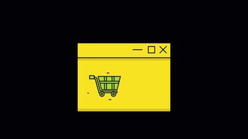 E-Commerce Website Animated Illustration Icon. 4k Animation With Alpha Channel And Transparent Background video