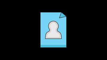 Personal File Animated Illustration Icon. 4k Animation With Alpha Channel And Transparent Background video