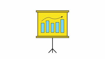 Graph Presentation Animated Illustration Icon. 4k Animation With Alpha Channel And Transparent Background video