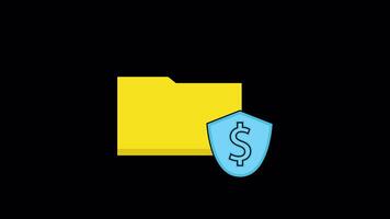 Secure Folder Animated Illustration Icon. 4k Animation With Alpha Channel And Transparent Background video