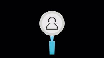 User Search Animated Illustration Icon. 4k Animation With Alpha Channel And Transparent Background video