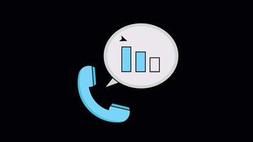 Call Support Animated Illustration Icon. 4k Animation With Alpha Channel And Transparent Background video