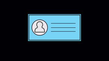 ID Card Animated Illustration Icon. 4k Animation With Alpha Channel And Transparent Background video