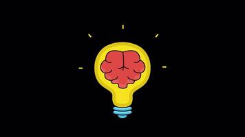 Creative Idea Animated Illustration Icon. 4k Animation With Alpha Channel And Transparent Background video