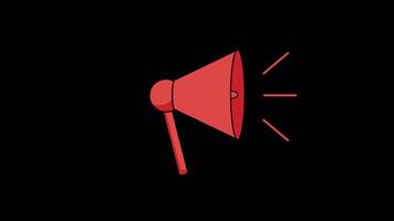 Marketing Megaphone Animated Illustration Icon. 4k Animation With Alpha Channel And Transparent Background video