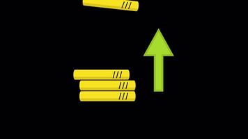 Stacked Coins Animated Illustration Icon. 4k Animation With Alpha Channel And Transparent Background video