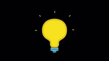 Light Bulb Animated Illustration Icon. 4k Animation With Alpha Channel And Transparent Background video