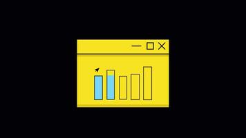 Website Analytics Animated Illustration Icon. 4k Animation With Alpha Channel And Transparent Background video
