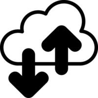 Data Transfer Solid Black Icon vector