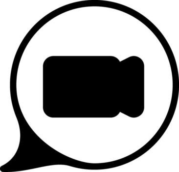 Chat Call Solid Black Icon vector