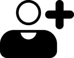 Black Add Contact Icon vector