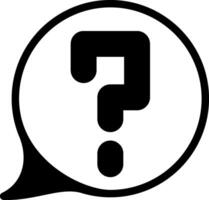 Question Mark Solid Black Icon vector