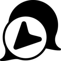 Text Reply Solid Black Icon vector
