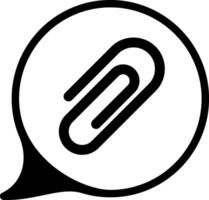 Message Attachment Solid Black Icon vector