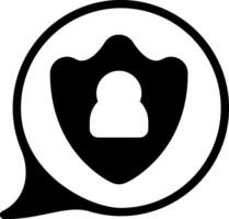 Encrypted Message Solid Black Icon vector