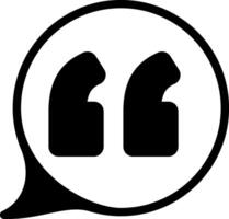 Quote Message Solid Black Icon vector