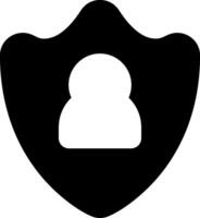 Security Shield Modern Solid Black Icon vector