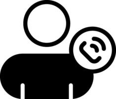 Call Contact Solid Black Icon vector