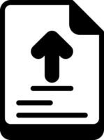 Upload Document Solid Black Icon vector