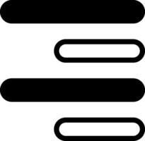 Horizontal Right Align Modern Solid Black Icon vector