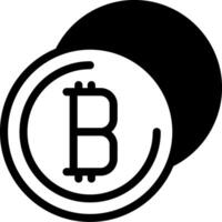 Bitcoin Modern Solid Black Icon vector