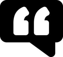 Quote Modern Solid Black Icon vector