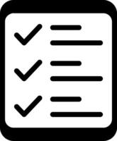 Checklist Modern Solid Black Icon vector