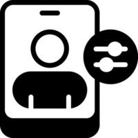 Black Contact Setting Solid Icon vector
