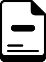 Remove Document Solid Black Icon vector