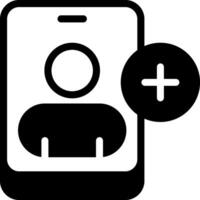 Add Contact Solid Icon Design vector