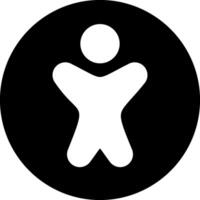 Accessibility Modern Semi Solid Black Icon vector