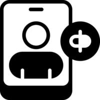 Rename Contact Solid Black Icon Design vector