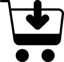 Add to Cart Bold Black and White Icon vector