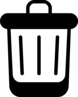 Trash Bold Black and White Icon vector