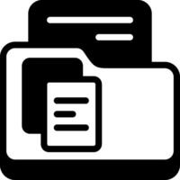 Copy Folder Solid Black Icon vector