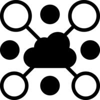 Cloud Computing Bold Black Icon vector