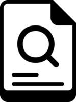 Search Document Solid Black Icon vector