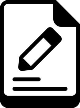 Edit Document Solid Black Icon vector